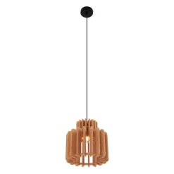 Retro hanglamp zwart met oranje kap - Felt