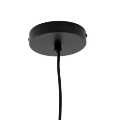 Retro hanglamp zwart met oranje kap - Felt