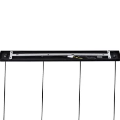 Retro hanglamp zwart met oranje glas 4-lichts - Denise