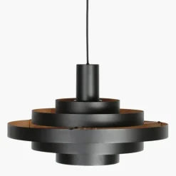 Retro hanglamp zwart rond - Halo Cirque