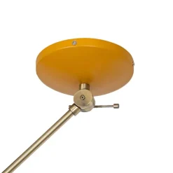 Retro plafondlamp geel met brons - Milou