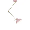Retro plafondlamp roze met brons - Milou