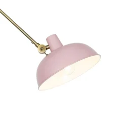 Retro plafondlamp roze met brons - Milou