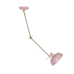 Retro plafondlamp roze met brons - Milou