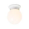 Retro plafondlamp wit opaal glas - Scoop
