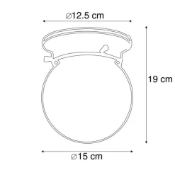 Retro plafondlamp wit opaal glas - Scoop