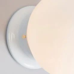 Retro plafondlamp wit opaal glas - Scoop