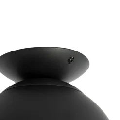 Retro plafondlamp zwart met helder glas - Eclipse