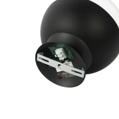 Retro plafondlamp zwart met helder glas - Eclipse