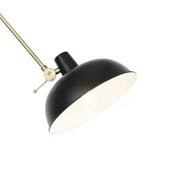 Retro plafondlamp zwart met brons - Milou