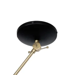 Retro plafondlamp zwart met brons - Milou