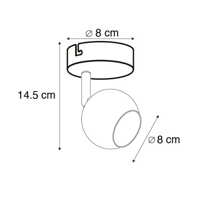 Retro plafondspot messing rond - Gissi