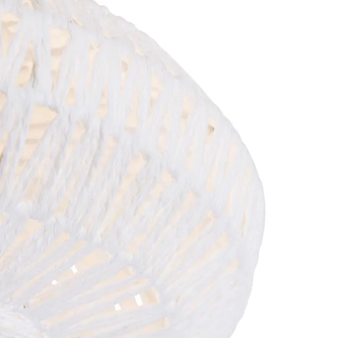 Retro plafonnière wit touw rond - Lina