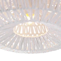 Retro plafonnière wit touw rond - Lina