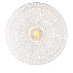 Retro plafonnière wit touw rond - Lina