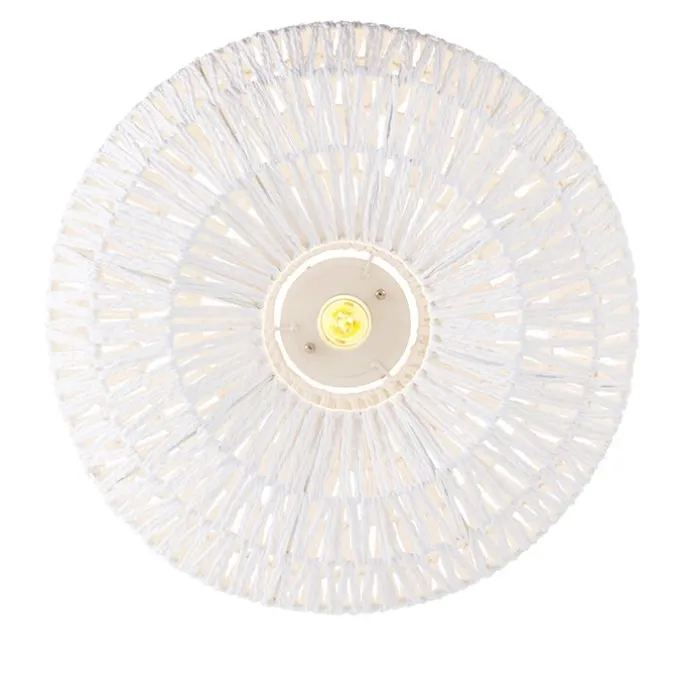 Retro plafonnière wit touw rond - Lina