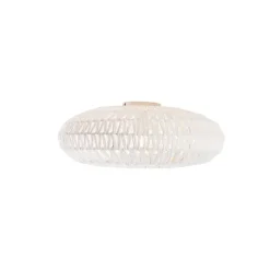 Retro plafonnière wit touw rond - Lina