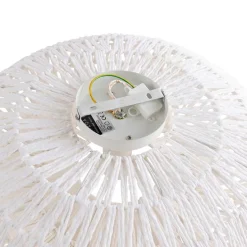 Retro plafonnière wit touw rond - Lina