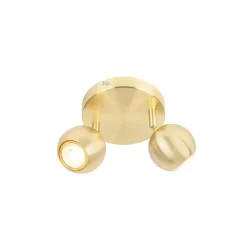 Retro ronde spot messing met plafondplaat 2-lichts - Gissi