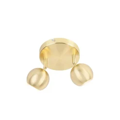 Retro ronde spot messing met plafondplaat 2-lichts - Gissi