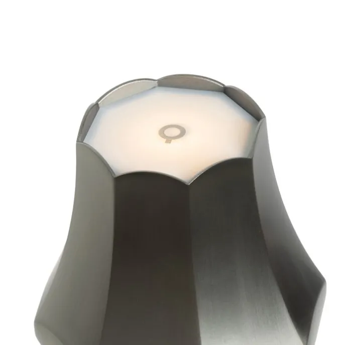 Retro tafellamp gunmetal oplaadbaar IP44 - Granny