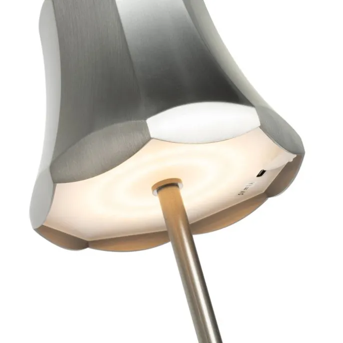 Retro tafellamp gunmetal oplaadbaar IP44 - Granny