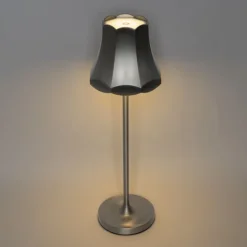 Retro tafellamp gunmetal oplaadbaar IP44 - Granny