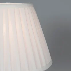 Retro tafellamp messing met Plisse kap wit 25 cm - Kaso