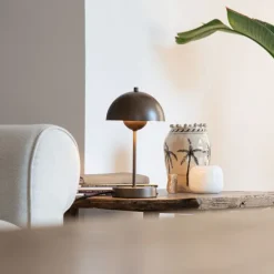 Retro tafellamp mushroom donkerbrons - Magnax Mini