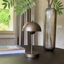 Retro tafellamp mushroom donkerbrons - Magnax Mini