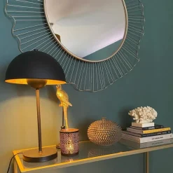 Retro tafellamp mushroom zwart met goud - Magnax