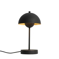 Retro tafellamp mushroom zwart met goud - Magnax Mini
