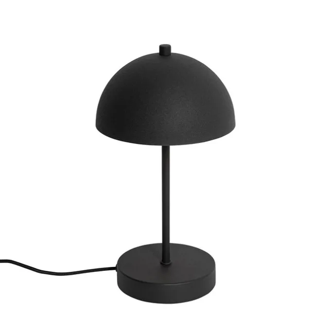 Retro tafellamp mushroom zwart met goud - Magnax Mini