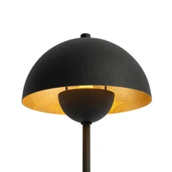 Retro tafellamp mushroom zwart met goud - Magnax Mini