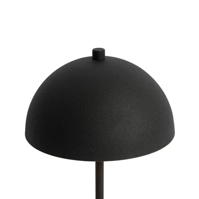 Retro tafellamp mushroom zwart met goud - Magnax Mini