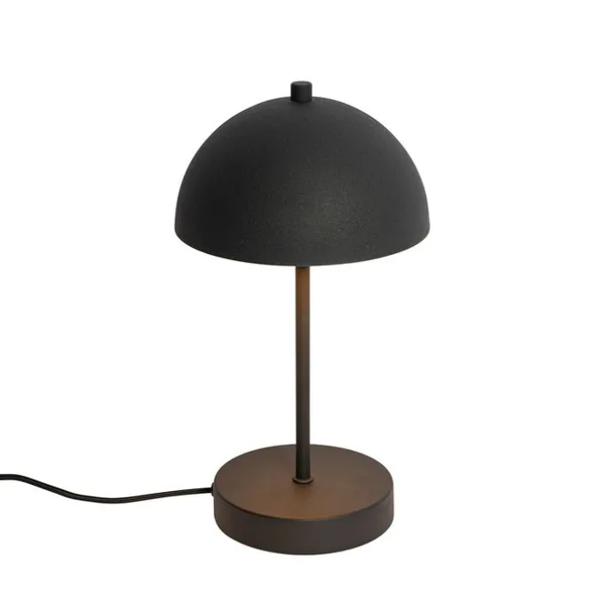 Retro tafellamp mushroom zwart met goud - Magnax Mini