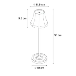 Retro tafellamp oranje oplaadbaar IP44 - Granny