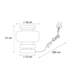 Retro tafellamp zwart met groen glas - Denise