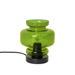 Retro tafellamp zwart met groen glas - Denise