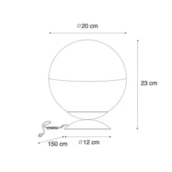 Retro tafellamp zwart met helder glas - Eclipse