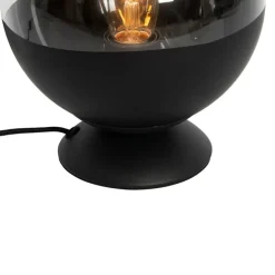 Retro tafellamp zwart met helder glas - Eclipse