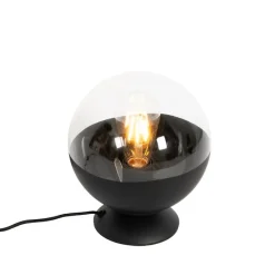 Retro tafellamp zwart met helder glas - Eclipse