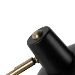 Retro tafellamp zwart met brons - Milou