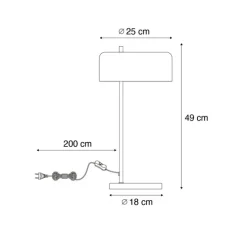 Retro tafellamp zwart met gouden binnenkant - Jinte