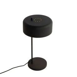 Retro tafellamp zwart met gouden binnenkant - Jinte