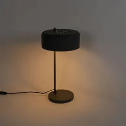 Retro tafellamp zwart met gouden binnenkant - Jinte