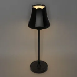 Retro tafellamp zwart oplaadbaar IP44 - Granny