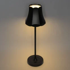 Retro tafellamp zwart oplaadbaar IP44 - Granny