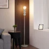 Retro vloerlamp beige met mat glas - Fedde