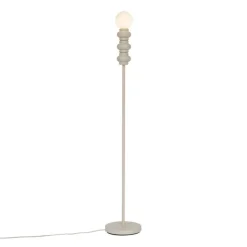 Retro vloerlamp beige met mat glas - Fedde